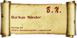 Burkus Nándor névjegykártya