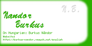nandor burkus business card