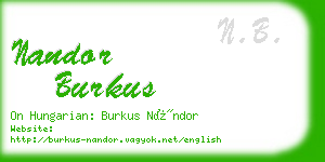 nandor burkus business card
